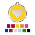 Red Dingo Heart Stainless Steel Personalized Dog & Cat ID Tag, Yellow, Small