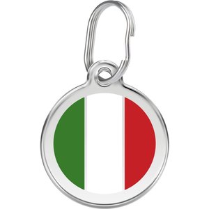 Red Dingo Italian Flag Stainless Steel Personalized Dog & Cat ID Tag, Medium