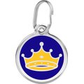 Red Dingo King's Crown Stainless Steel Personalized Dog & Cat ID Tag, Blue, Small
