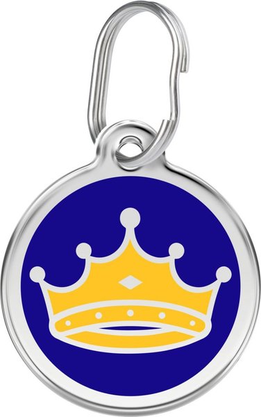 Red Dingo King's Crown Stainless Steel Personalized Dog & Cat ID Tag, Blue, Medium slide 1 of 6