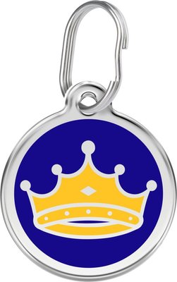 Red Dingo King's Crown Stainless Steel Personalized Dog & Cat ID Tag, Blue, slide 1 of 1