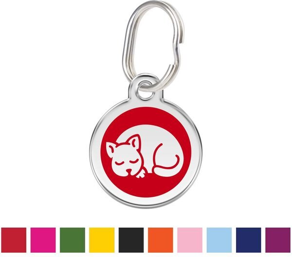 Red Dingo Kitten Personalized Stainless Steel Cat ID Tag, Small, Red slide 1 of 7