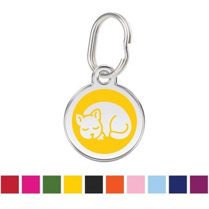 Red Dingo Kitten Personalized Stainless Steel Cat ID Tag, Small, Yellow
