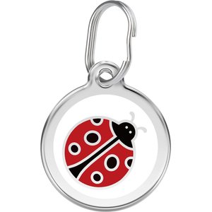 Red Dingo Lady Bug Stainless Steel Personalized Dog & Cat ID Tag, Small