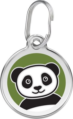 Red Dingo Panda Stainless Steel Personalized Dog & Cat ID Tag, slide 1 of 1