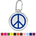 Red Dingo Peace Sign Stainless Steel Personalized Dog & Cat ID Tag, Blue, Medium
