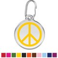 Red Dingo Peace Sign Stainless Steel Personalized Dog & Cat ID Tag, Yellow, Medium
