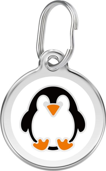 Red Dingo Penguin Stainless Steel Personalized Dog & Cat ID Tag, Small slide 1 of 6