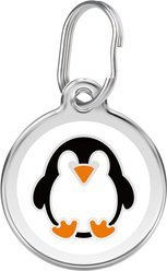 Red Dingo Penguin Stainless Steel Personalized Dog & Cat ID Tag, Medium