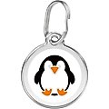 Red Dingo Penguin Stainless Steel Personalized Dog & Cat ID Tag, Medium