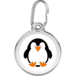 Red Dingo Penguin Stainless Steel Personalized Dog & Cat ID Tag, Large