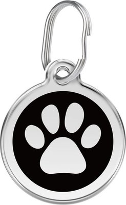Red Dingo Paw Print Stainless Steel Personalized Dog & Cat ID Tag, slide 1 of 1