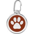 Red Dingo Paw Print Stainless Steel Personalized Dog & Cat ID Tag, Brown, Medium