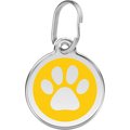 Red Dingo Paw Print Stainless Steel Personalized Dog & Cat ID Tag, Yellow, Medium