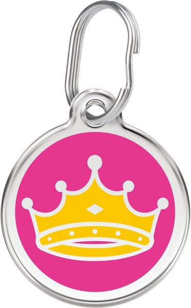 Red Dingo Queen's Crown Stainless Steel Personalized Dog & Cat ID Tag, Small slide 1 of 6