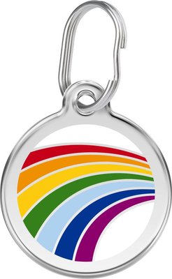 Red Dingo Rainbow Stainless Steel Personalized Dog & Cat ID Tag, slide 1 of 1