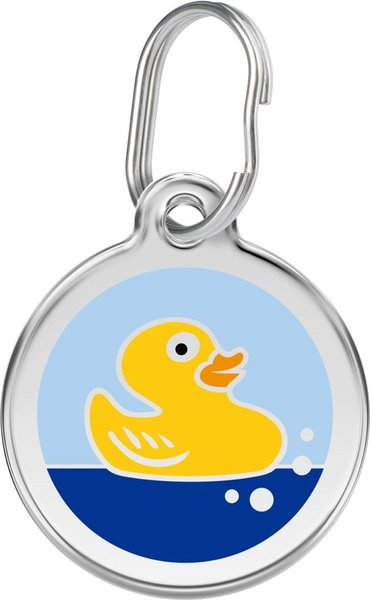 Red Dingo Rubber Duck Stainless Steel Personalized Dog & Cat ID Tag, Small slide 1 of 7