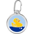 Red Dingo Rubber Duck Stainless Steel Personalized Dog & Cat ID Tag, Medium
