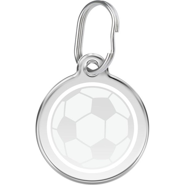 Red Dingo Soccer Ball Stainless Steel Personalized Dog & Cat ID Tag