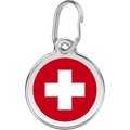 Red Dingo Swiss Flag Stainless Steel Personalized Dog & Cat ID Tag, Large