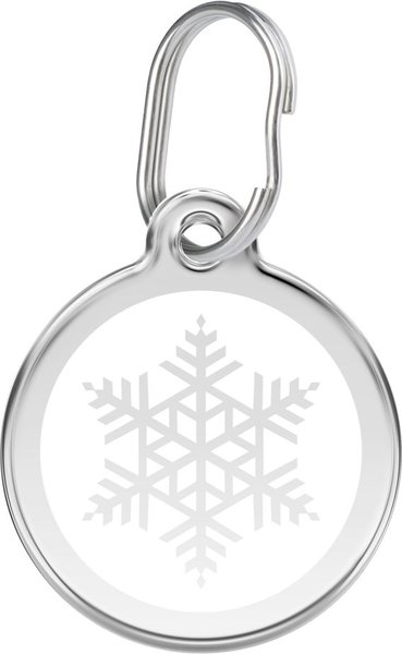 Red Dingo Snowflake Stainless Steel Personalized Dog & Cat ID Tag