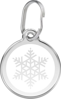 Red Dingo Snowflake Stainless Steel Personalized Dog & Cat ID Tag, slide 1 of 1