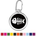 Red Dingo Skeleton Fish Stainless Steel Personalized Cat ID Tag, Black, Small