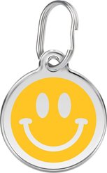 Red Dingo Smiley Face Stainless Steel Personalized Dog & Cat ID Tag, Medium