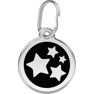 Red Dingo Star Stainless Steel Personalized Dog & Cat ID Tag, Black, Medium