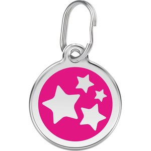 Red Dingo Star Stainless Steel Personalized Dog & Cat ID Tag, Hot Pink, Small