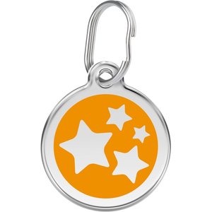 Red Dingo Star Stainless Steel Personalized Dog & Cat ID Tag, Orange, Large
