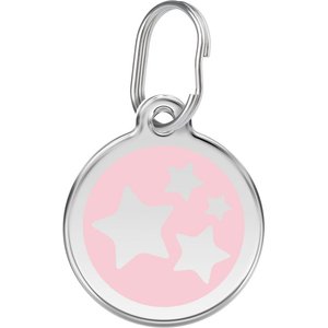 Red Dingo Star Stainless Steel Personalized Dog & Cat ID Tag, Pink, Medium