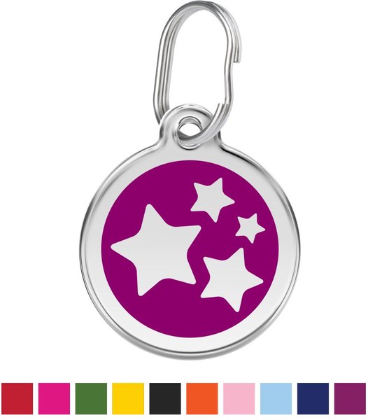 Red Dingo Star Stainless Steel Personalized Dog & Cat ID Tag, Purple, Medium slide 1 of 6