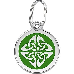 Red Dingo Tribal Arrows Stainless Steel Personalized Dog & Cat ID Tag, Green, Small