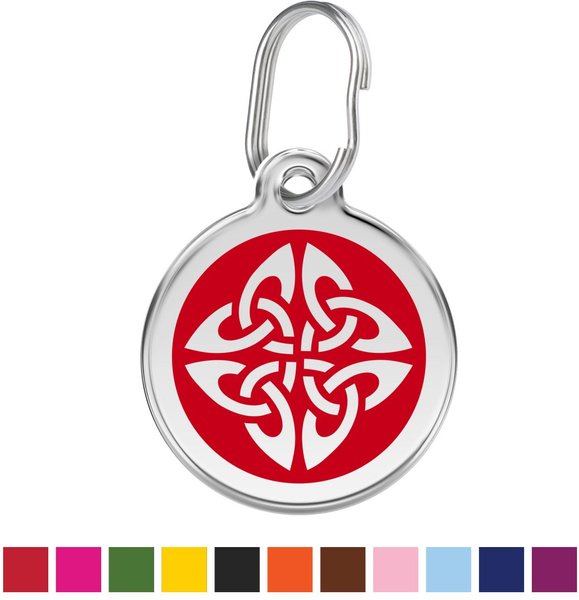 Red Dingo Tribal Arrows Stainless Steel Personalized Dog & Cat ID Tag, Red, Medium slide 1 of 6