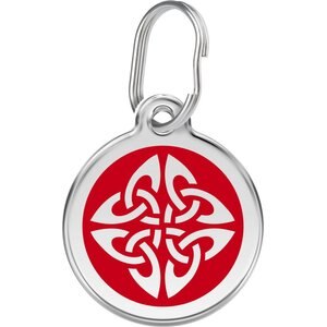 Red Dingo Tribal Arrows Stainless Steel Personalized Dog & Cat ID Tag, Red, Medium