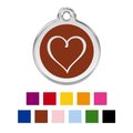 Red Dingo Cartoon Heart Stainless Steel Personalized Dog & Cat ID Tag, Brown, Small