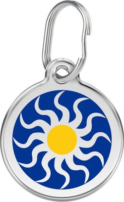 Red Dingo Tribal Sun Stainless Steel Personalized Dog & Cat ID Tag, slide 1 of 1