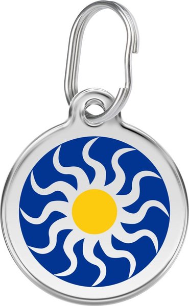 Red Dingo Tribal Sun Stainless Steel Personalized Dog & Cat ID Tag, Small slide 1 of 6