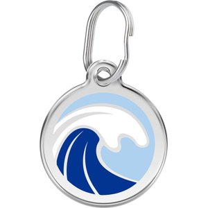 Red Dingo Wave Stainless Steel Personalized Dog & Cat ID Tag, Small
