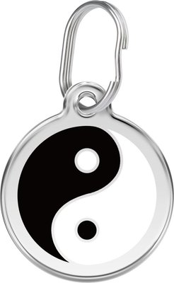 Red Dingo Yin & Yang Stainless Steel Personalized Dog & Cat ID Tag, slide 1 of 1