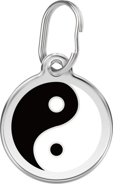 Red Dingo Yin & Yang Stainless Steel Personalized Dog & Cat ID Tag