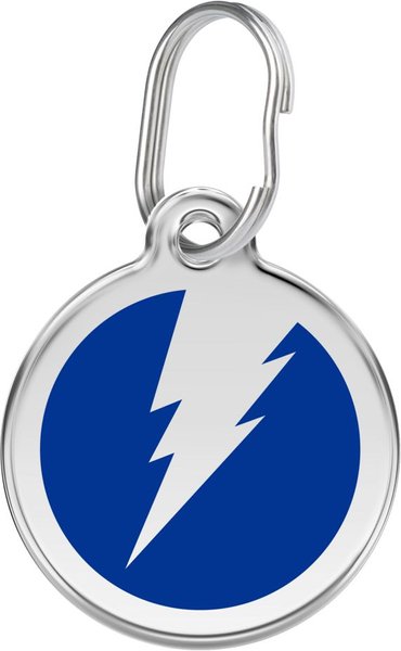 Red Dingo Lightning Bolt Stainless Steel Personalized Dog & Cat ID Tag, Blue, Large slide 1 of 7