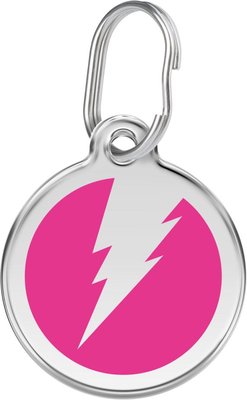 Red Dingo Lightning Bolt Stainless Steel Personalized Dog & Cat ID Tag, slide 1 of 1