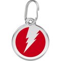 Red Dingo Lightning Bolt Stainless Steel Personalized Dog & Cat ID Tag, Red, Medium