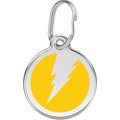 Red Dingo Lightning Bolt Stainless Steel Personalized Dog & Cat ID Tag, Yellow, Medium