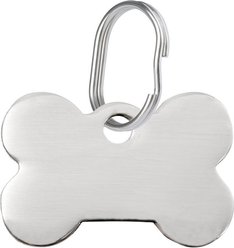 Red Dingo Bone Personalized Silver Stainless Steel Dog ID Tag, Medium