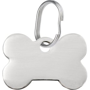 Red Dingo Bone Personalized Silver Stainless Steel Dog ID Tag, Medium