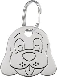 Red Dingo Dog Face Stainless Steel Personalized Dog ID Tag, Medium