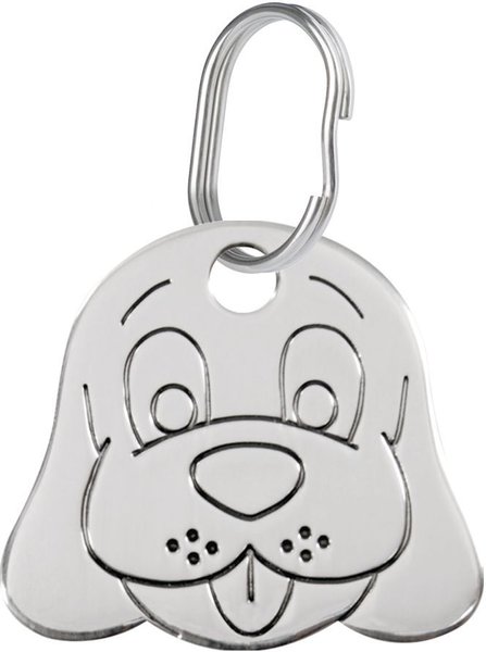Red Dingo Dog Face Stainless Steel Personalized Dog ID Tag, Large slide 1 of 6